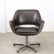 Chaise de bureau italienne vintage en cuir marron chocolat