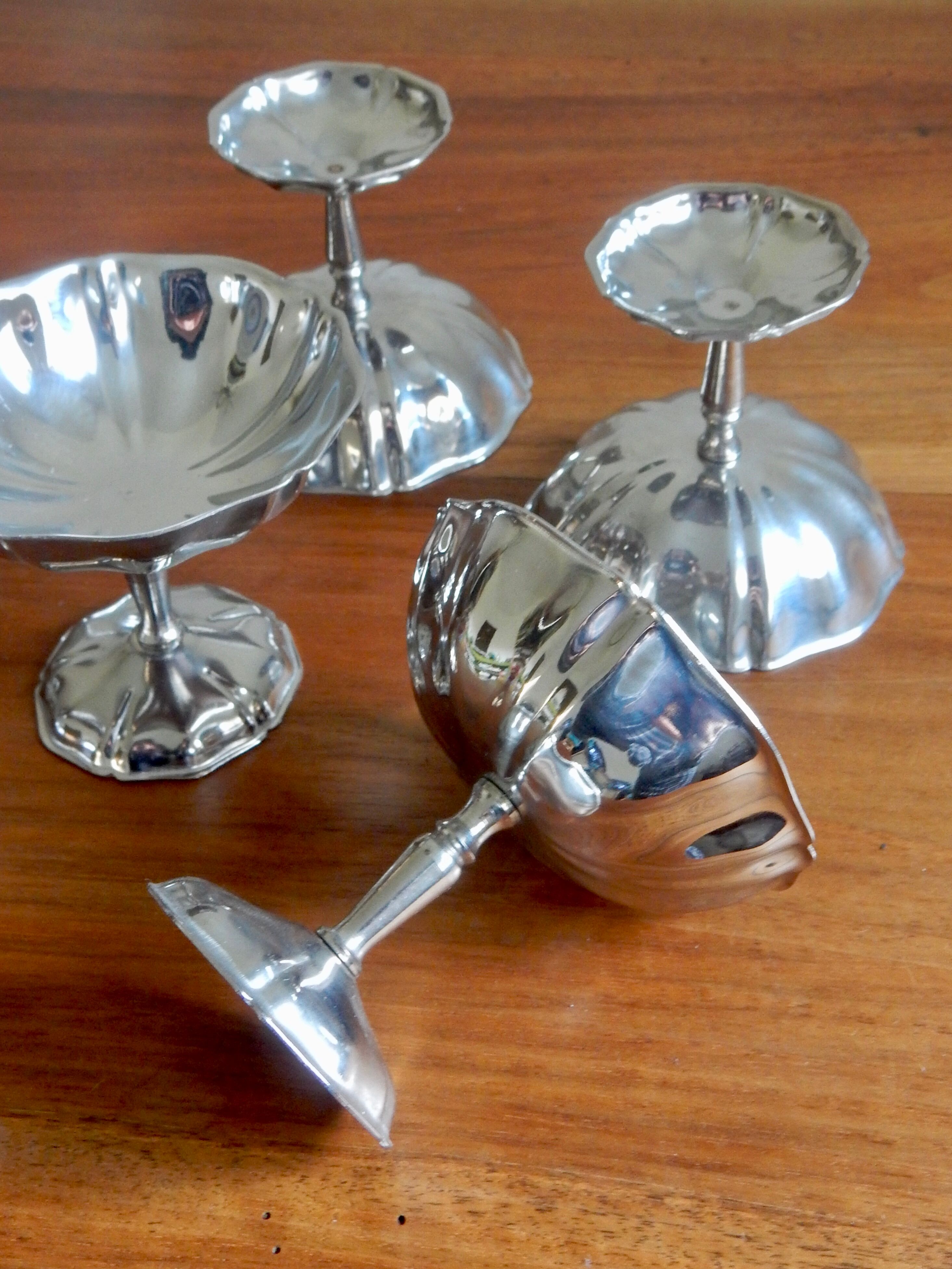 6 silver stainless steel ice cups