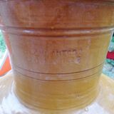 Jarre ancienne début XXème, en terre cuite émaillée jaune/orangée