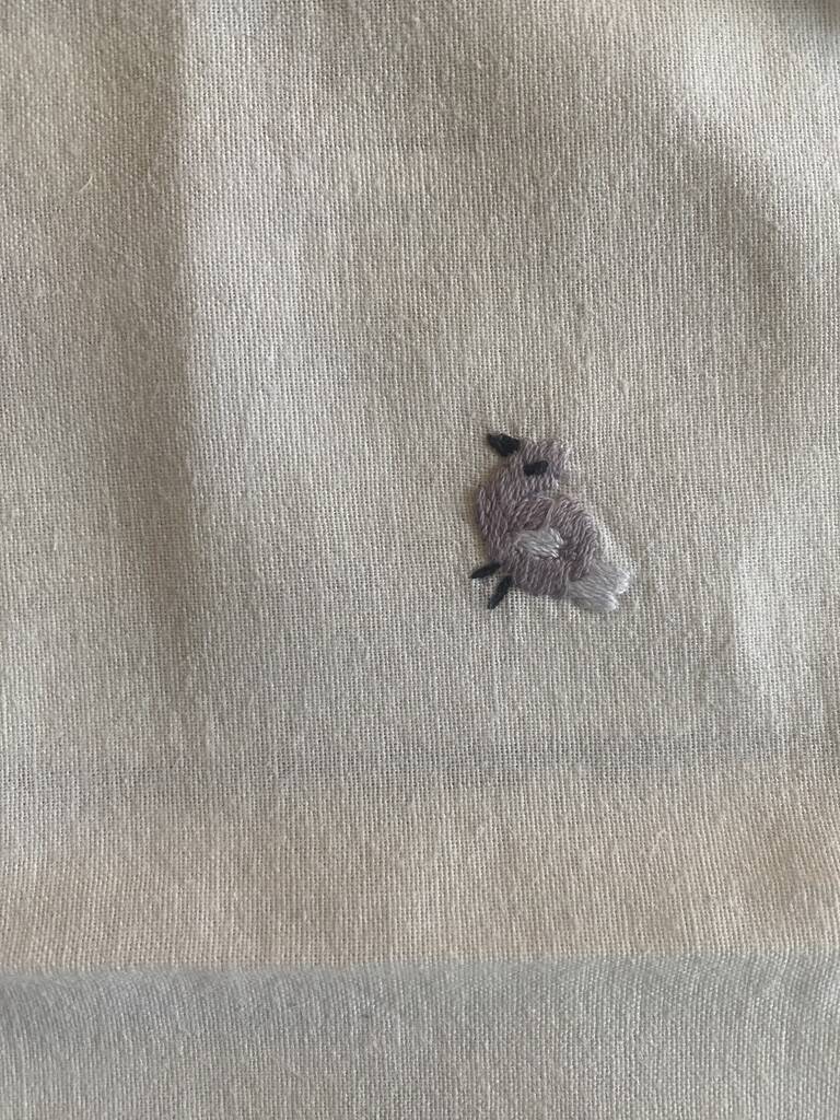 Set of 9 hand-embroidered aperitif napkins - 25x25cm - cotton