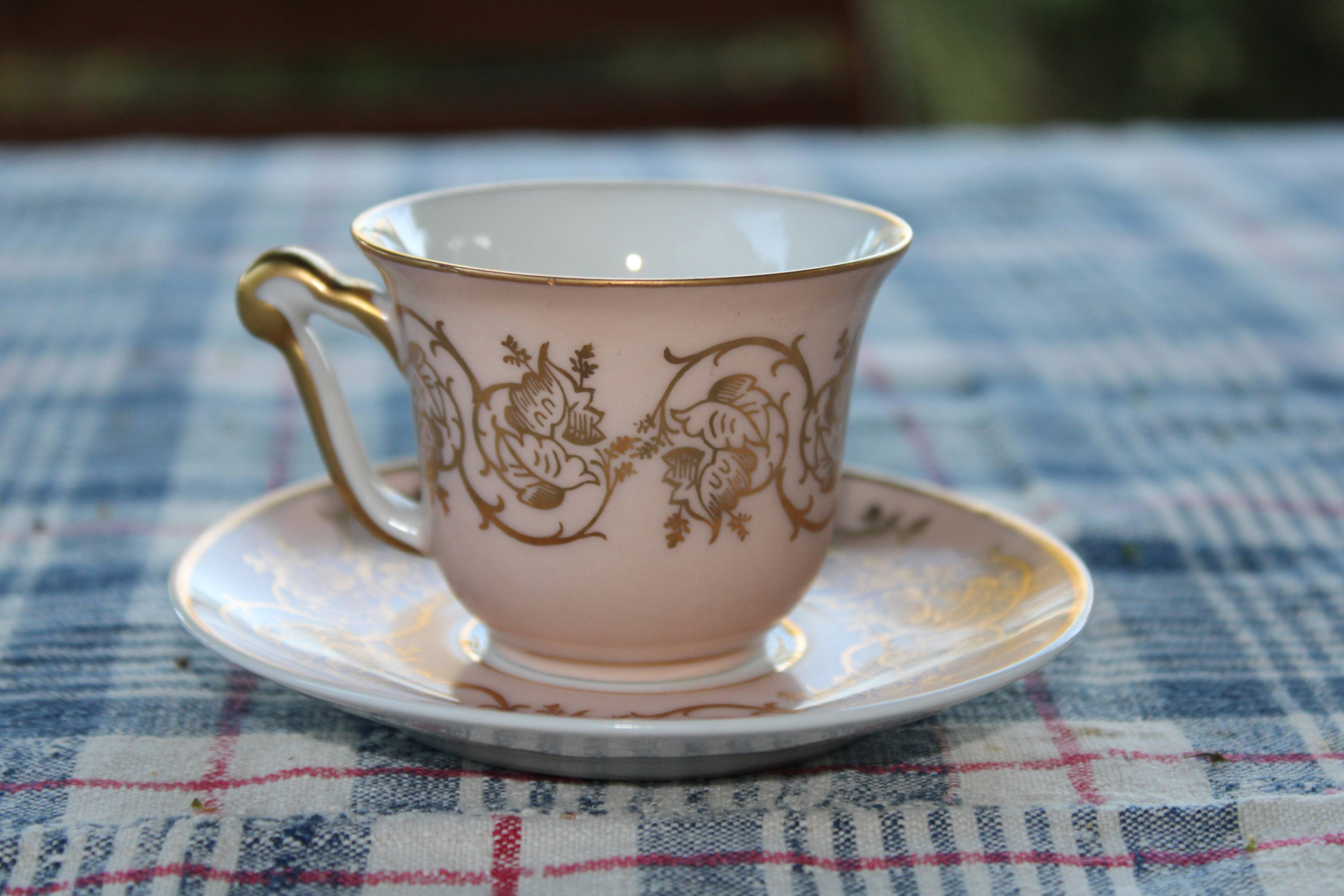 Coffee cup and saucer porcelain Raynaud