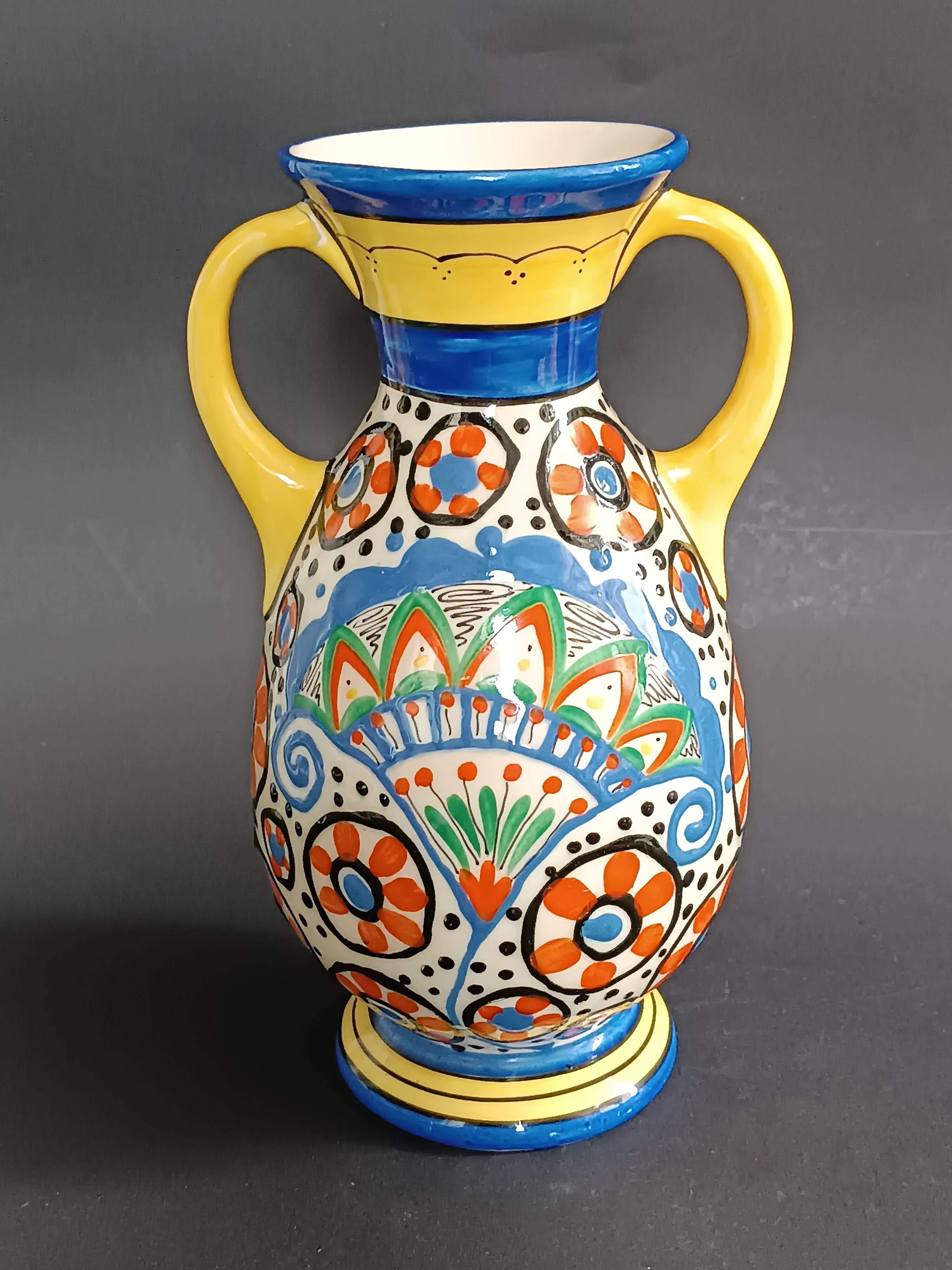 Art Deco ceramic vase by Ditmar Urbach by Lajos Kassak