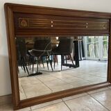 Miroir Art déco avec inserts de nacre et laiton