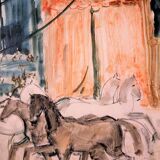 Watercolor "Circus" 1970s