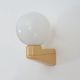 Vintage wall lamp in beige pvc with pink dot and globe in white opaline. Year 70