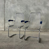 Pair of vintage chrome chairs from the 1970s