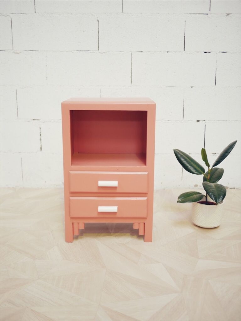 Pink vintage Faham bedside table