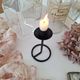 Black wrought iron candlestick