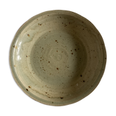 Plat centre de table en grès pyrité swirl Rémi Bonhert 1970 La Borne
