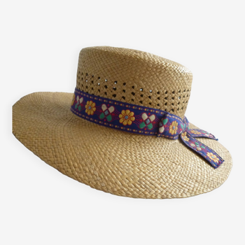 Old straw hat and its ribbon