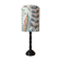 Aged metal table lamp, botanical shade