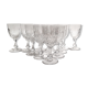 12 water glasses on crystal stand saint louis messina collection model of 1973. stamped.