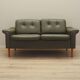 Green leather sofa, Danish design, 1970s, production: Denmark