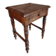 Antique French side table in walnut – 19th century, Louis Philippe style, solid walnut table with drawer (1870–1900)