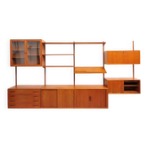 Danish teak wall unit by Kai Kristiansen for Feldballes Møbelfabrik