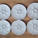 6 oyster plates in Pillivuyt porcelain