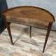 Louis XVI style half-moon console in mahogany and light wood marquetry circa 1850
