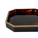 Hollywood regency octagonal tray, Italy 1970s