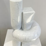 Contemporary white marble sculpture by Piet Van Loocke, Belgium