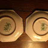 Two octagonal plates cottard earthenware from nevers