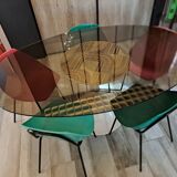 Suite of 5+1 shell chairs Pierre Guariche 1960