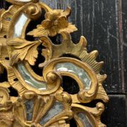 Louis XV style mirror with parecloses in gilded wood, early 19th century, Empire A