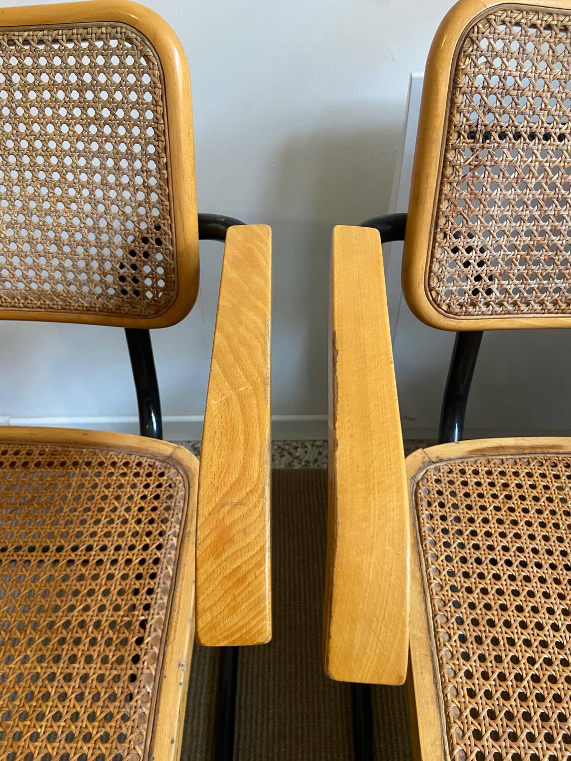 Fauteuils f62 Cesca par Marcel Breuer