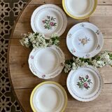 Set of 6 mismatched vintage soup plates