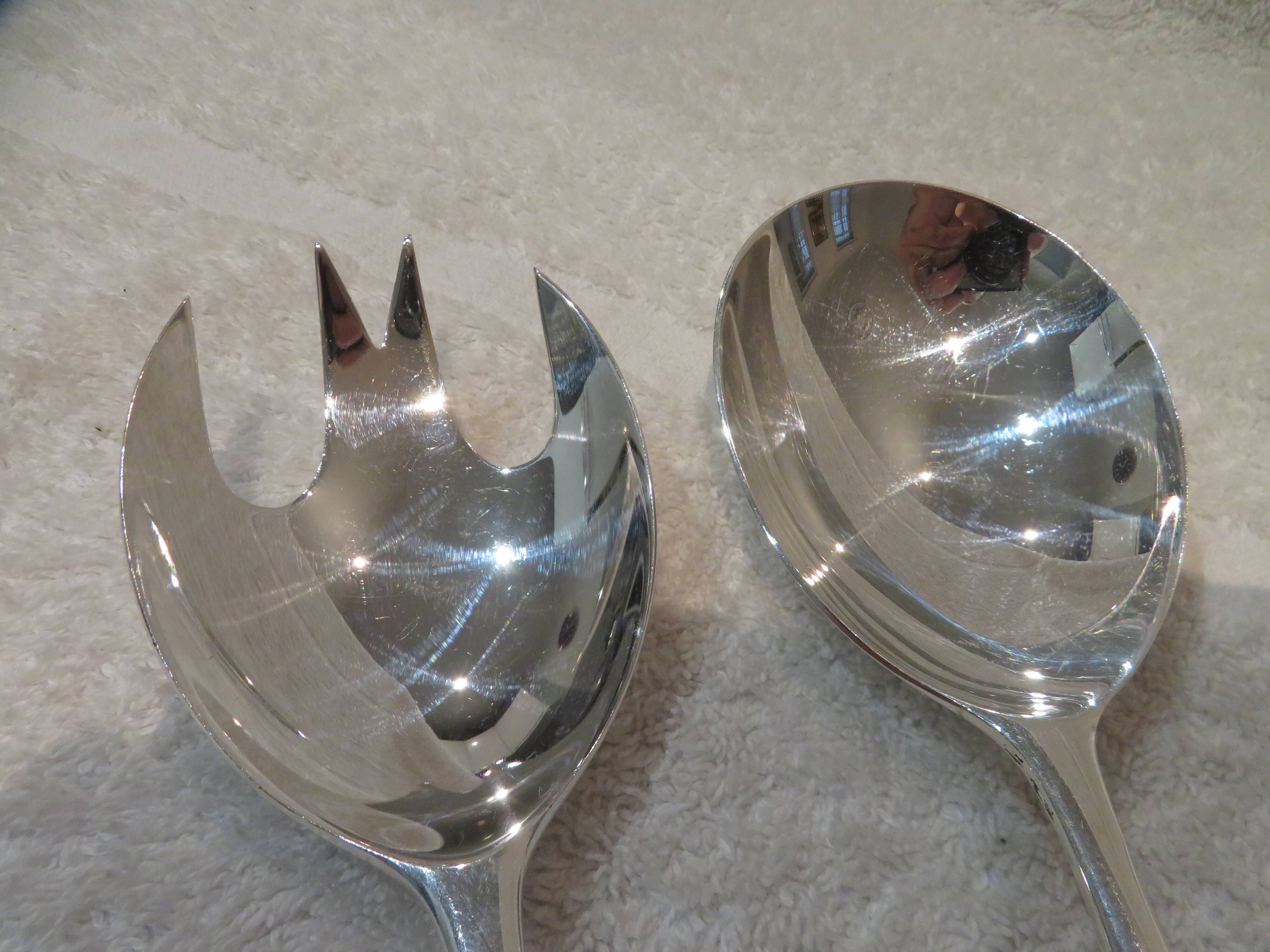 2-piece silver-plated salad serving set by Christofle Goldsmith Duo 24.6cm