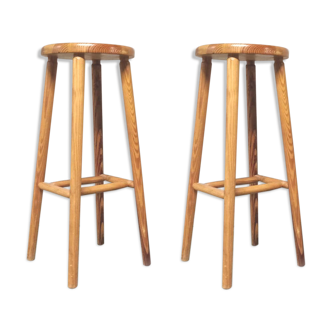 Paire de tabourets de bar bois