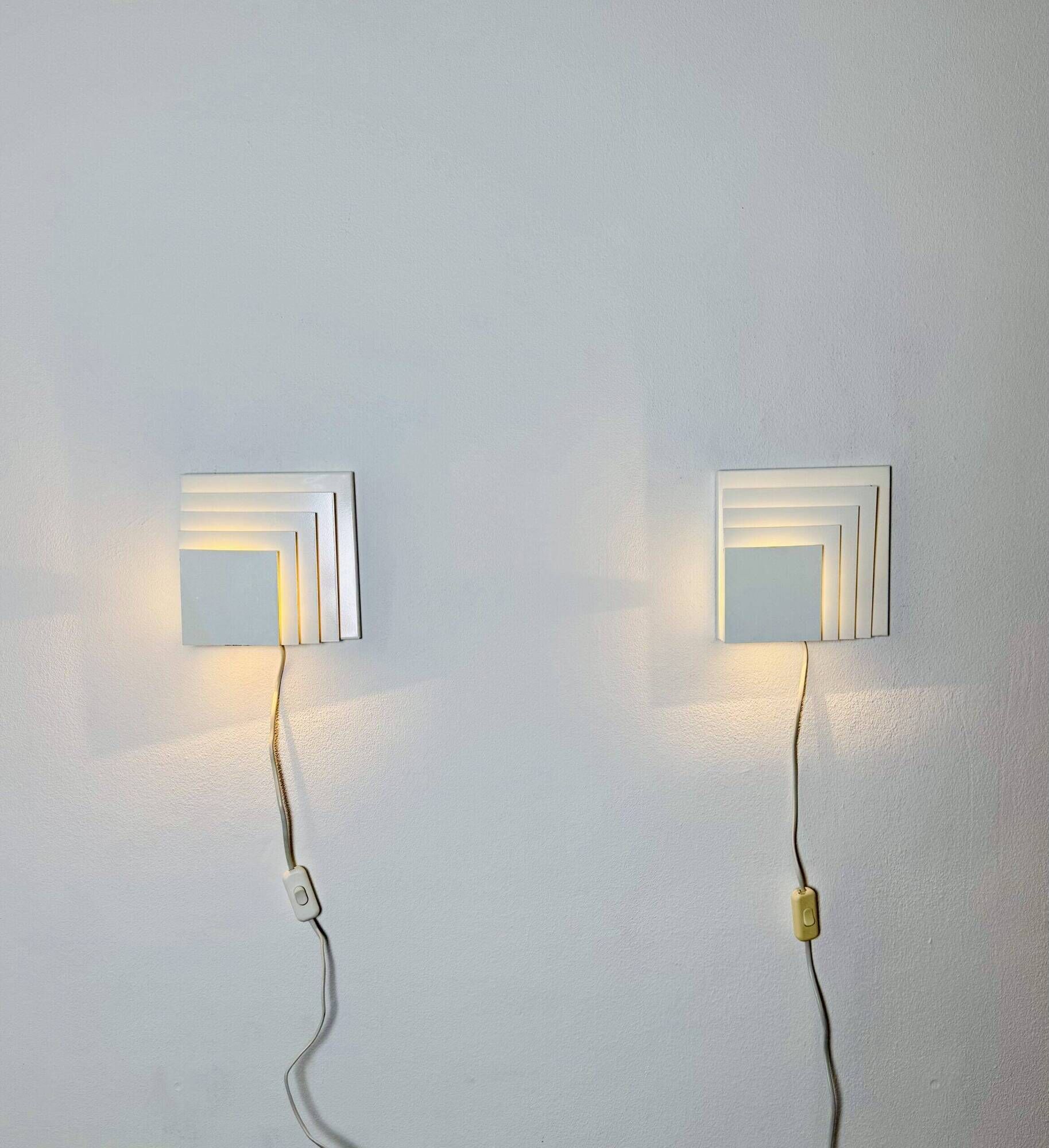 Geometric Square Layered Wall Lamps By Unknown Designer, The Netherlands 1960S
