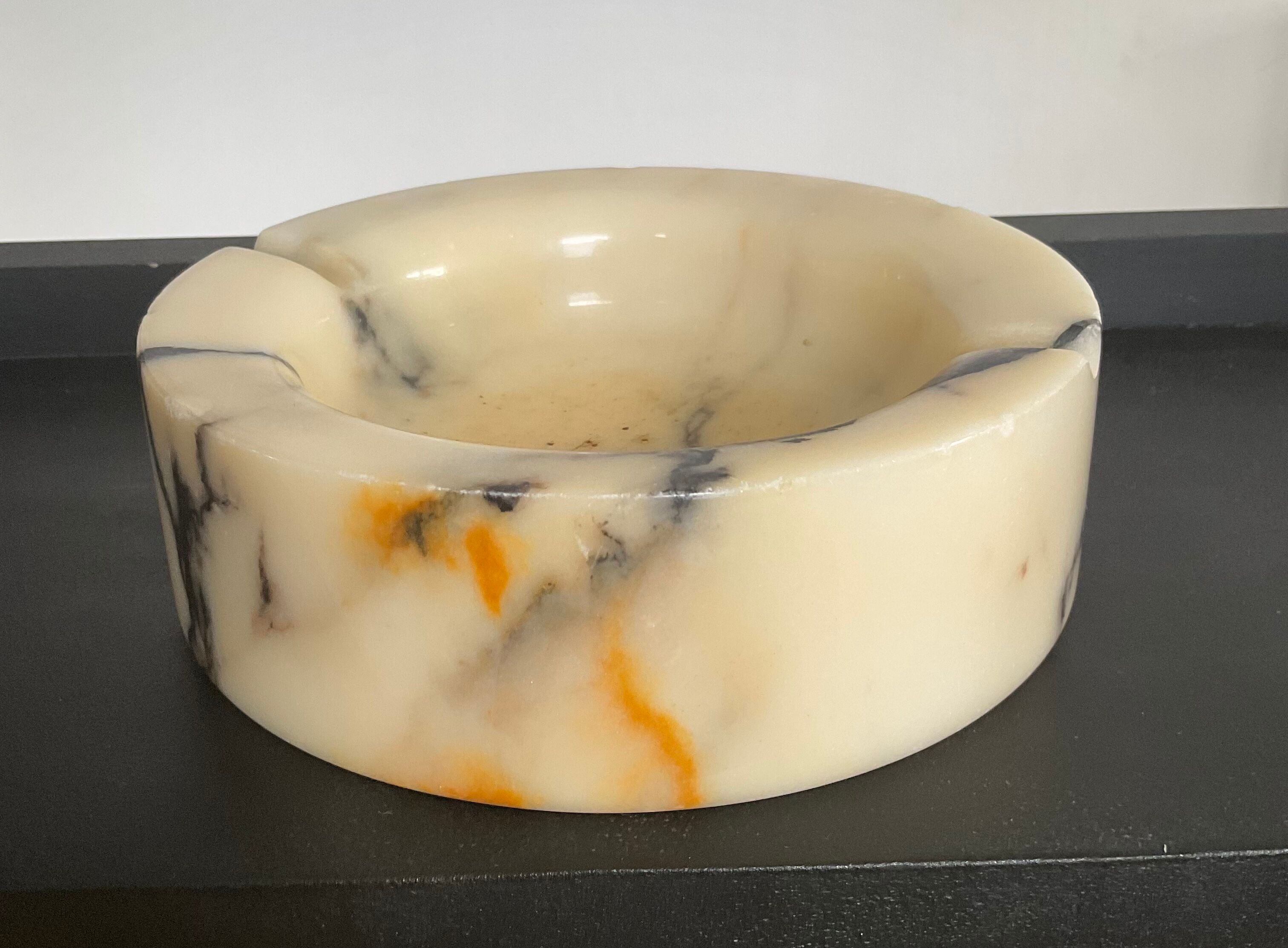 Ashtray empty vintage marble pocket 70s