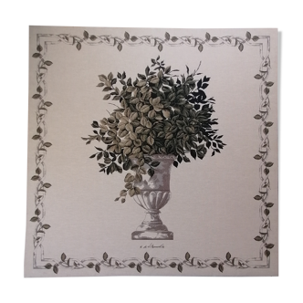 Comtenporaine tapestry vase and foliage on entablature