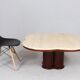 Coffee table with cloverleaf-shaped travertine top, Italy, 1970s