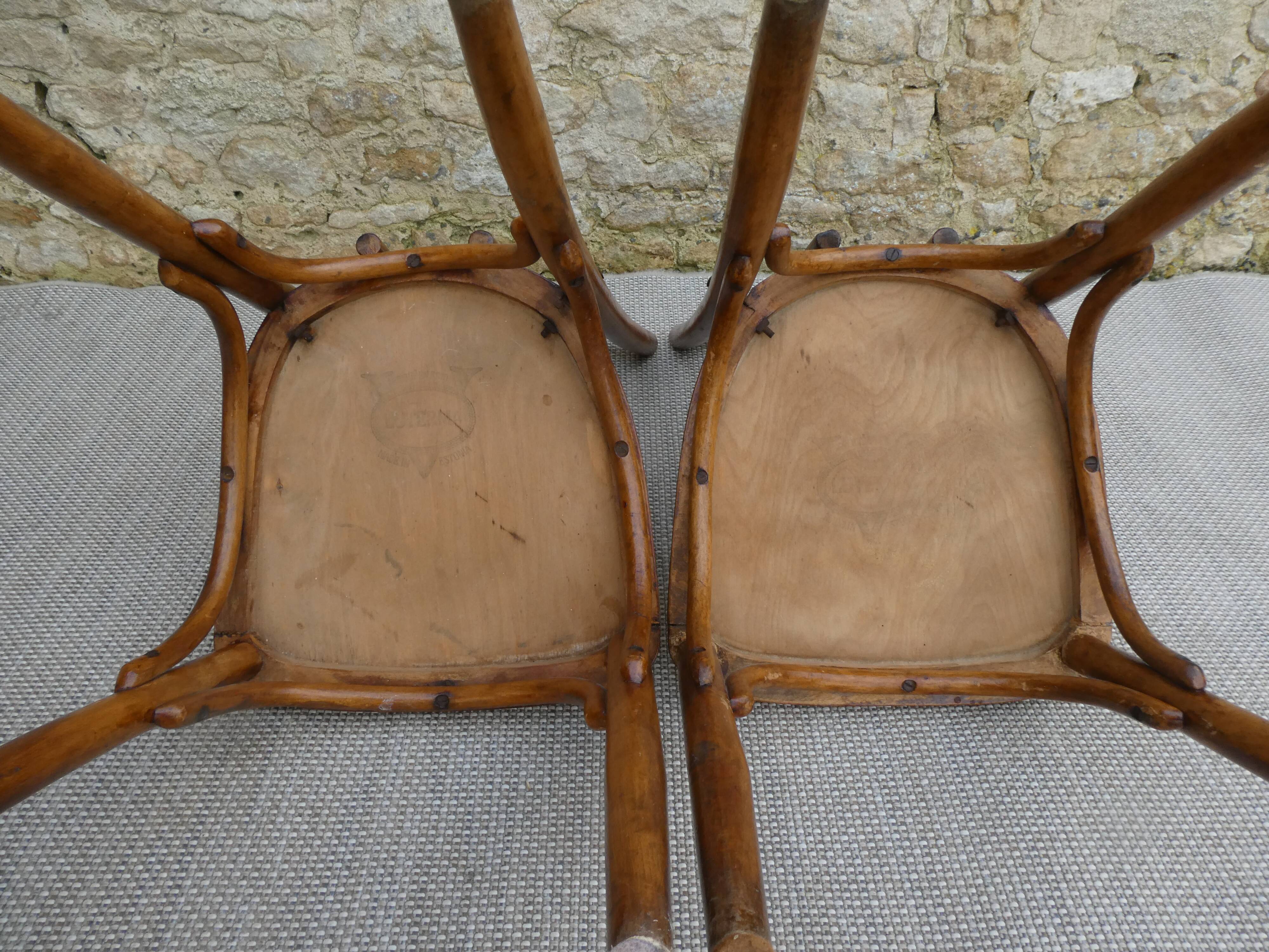 Paire de chaises de bistrot Luterma en bois courbé