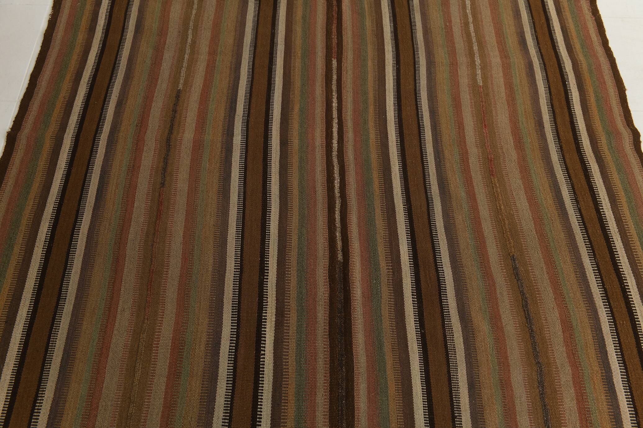 6x9 Soft Brown TURKISH VINTAGE KILIM RUG, Tribal Kilim Rug, 185x275 Cm