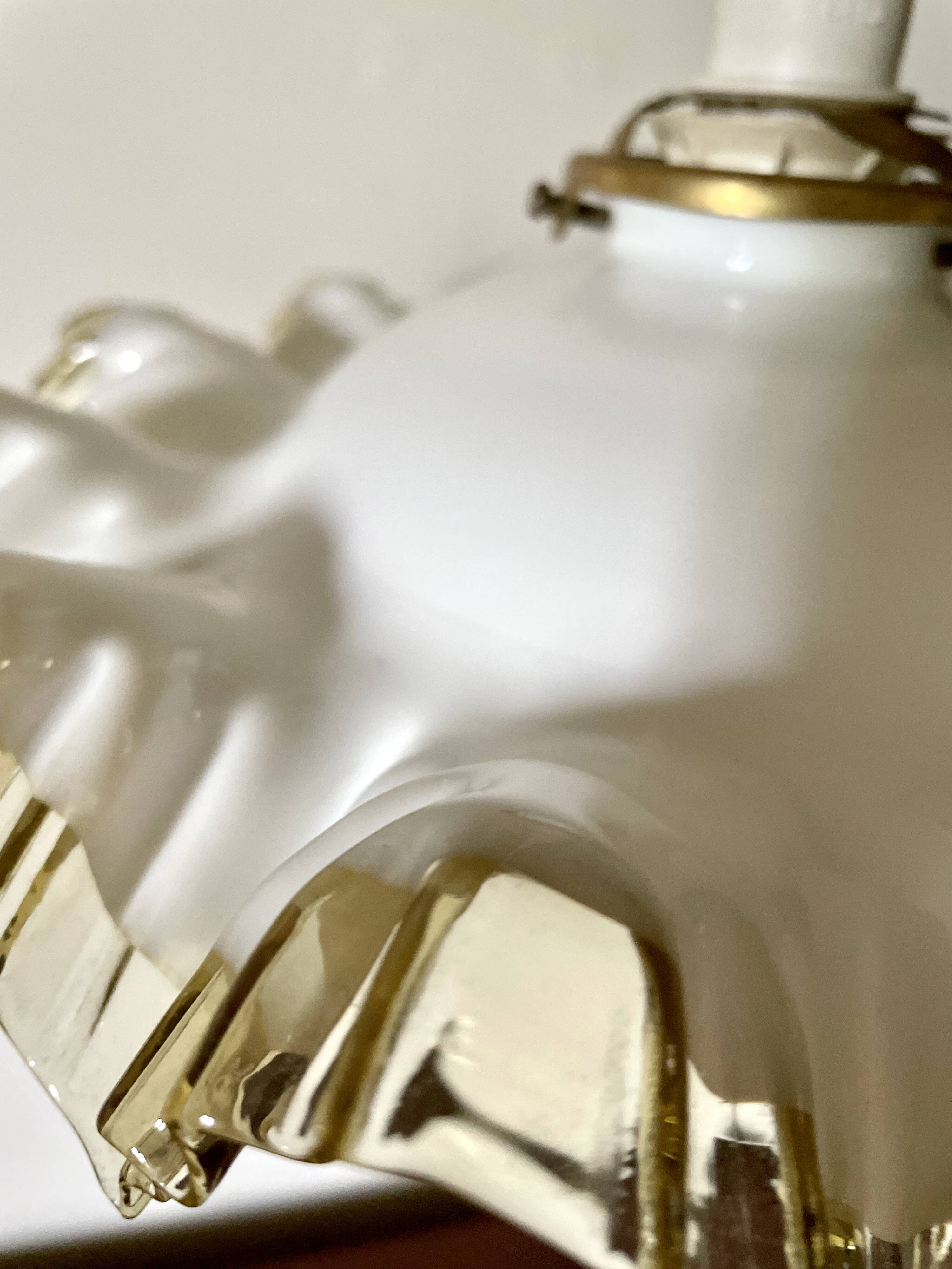 White beige glass draped suspension