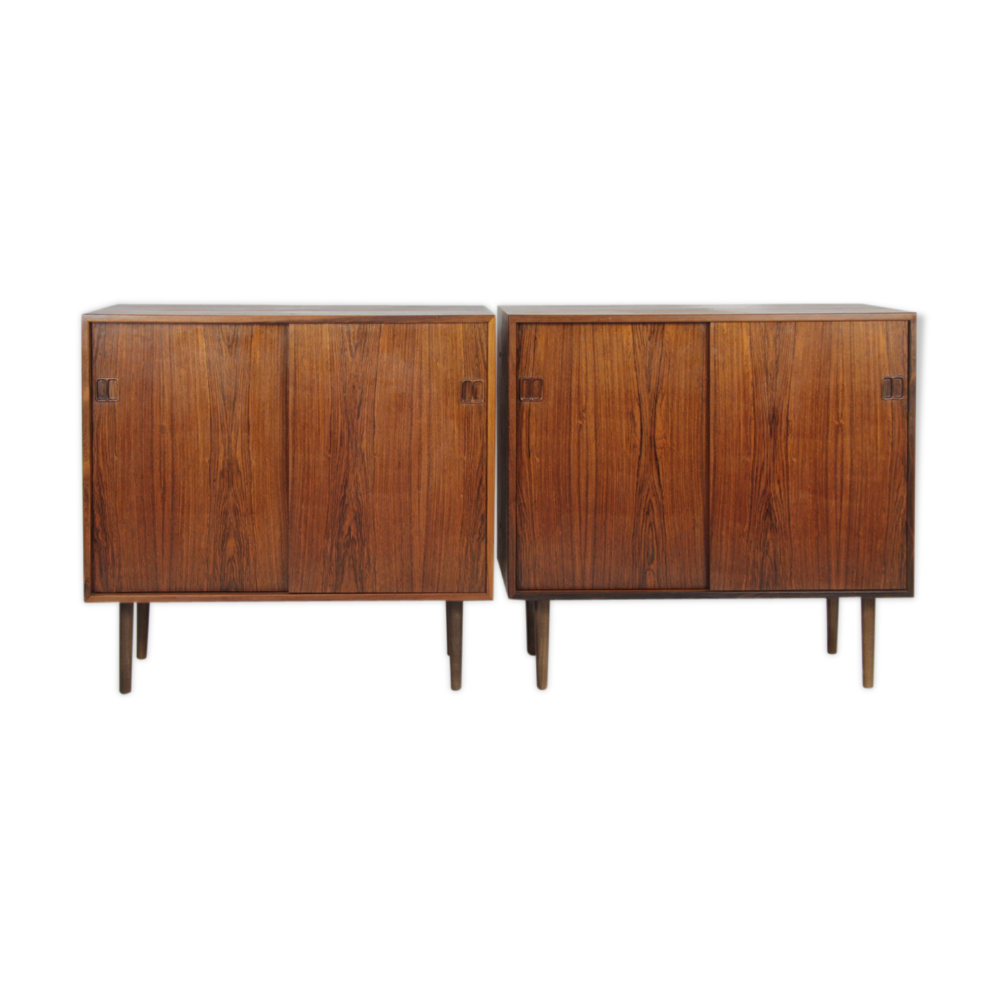 Pair of rosewood slide door sideboards, Denmark 1960s