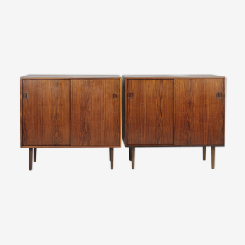 Pair of rosewood slide door sideboards, Denmark 1960s