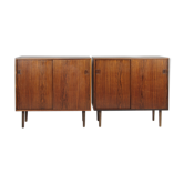 Pair of rosewood slide door sideboards, Denmark 1960s