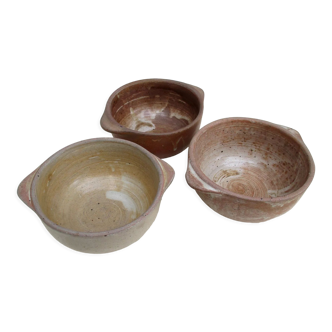 Bowls with ears, stoneware, set of three
