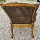 Gilded wood armchair and double canning