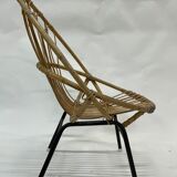 Vintage rattan chair by Dirk van Sliedregt Rohe Noordwolde 1960 in the Netherlands