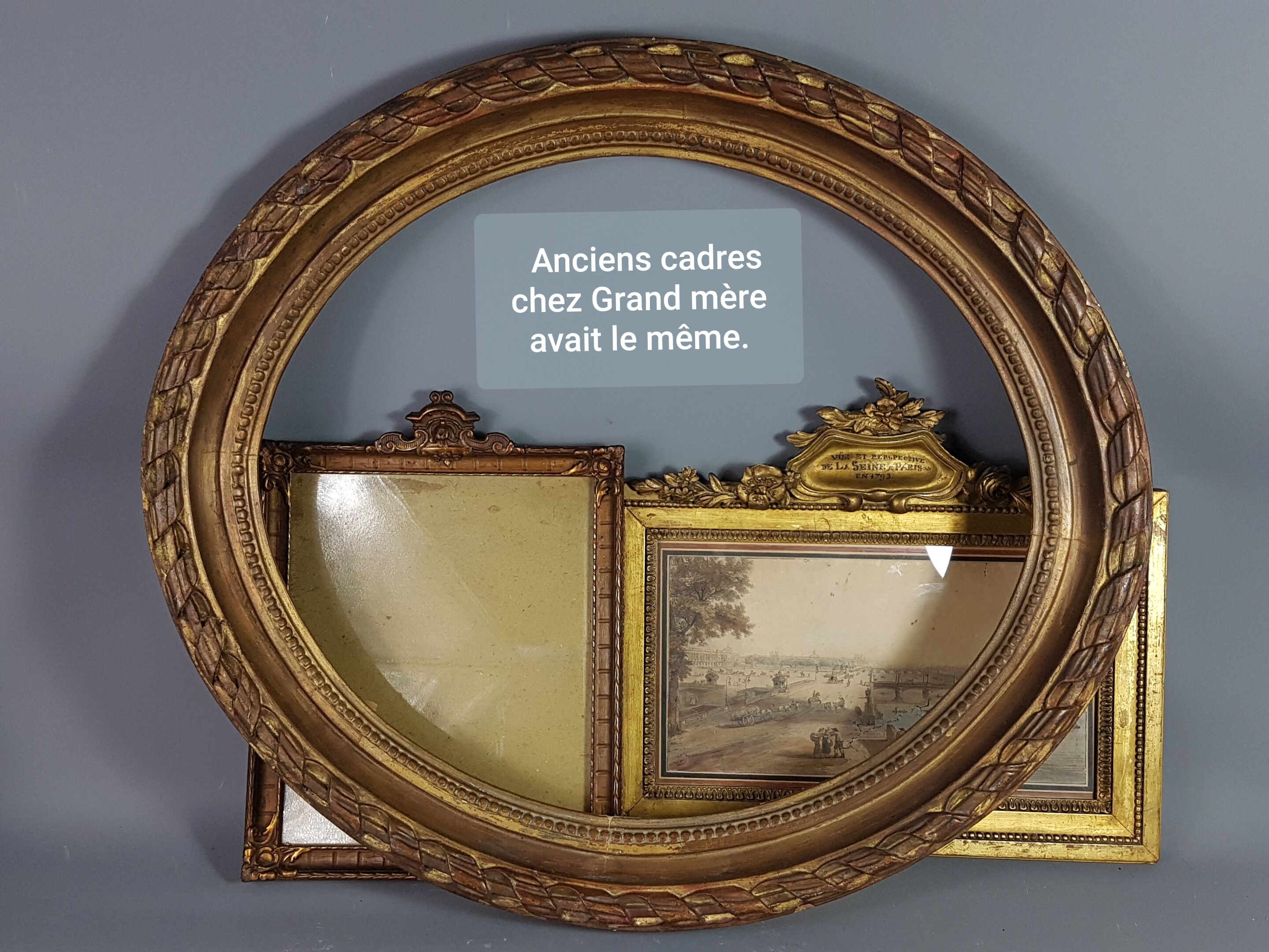 Old wood frame - gilded stucco 61x48.5 cm leafing 51.5x38.2 cm