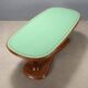 Vintage table in solid beech and glass, design, Italy, 1950s