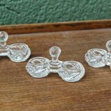 Lot de 4 salerons en verre taillé