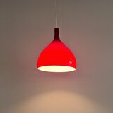 Red Murano glass pendant lamp by Paulo Venini for Venini, Italy 1960's