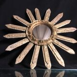 Witch bomb mirror 43 cm in convex gilded wood
