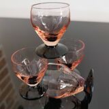 4 art deco stemmed glasses with digestive