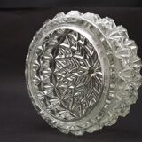French Mid-Century Round Clear Cut Glass Ceiling Light Replacement Shade